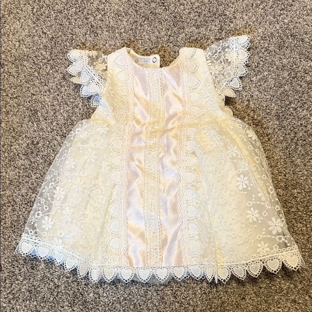Elegant Cream Lace Kids Formal Dress